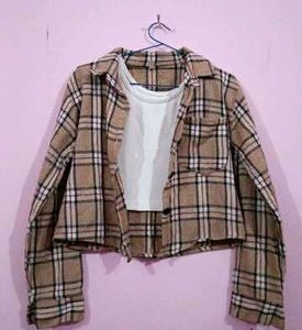 Plaid Crop Top Button-Down