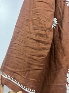 Brown Chikankari Lucknowi Kurta