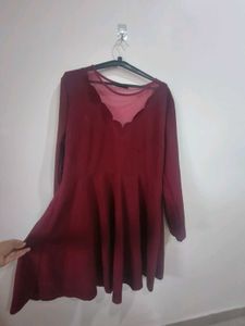 Burgundy Long Sleeve Dress