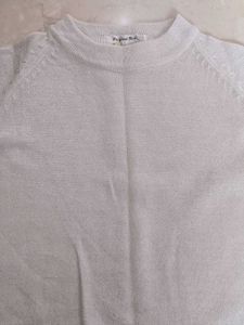 Silver Knit Short Sleeve Top