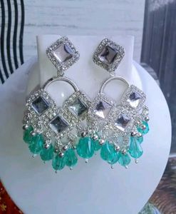 Mirror design earrings