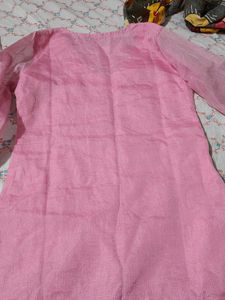 Pink Embroidered Kurta
