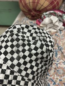 y2k chekered bucket hat