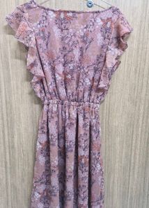 MAX Floral Print Dress With Cinched Waist