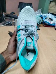 Sporty Grey &amp; Teal Sneakers