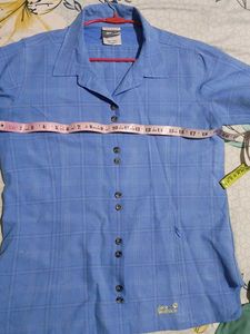 A Blue Double Button Top Shirt