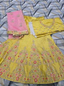 Yellow Embroidered Lehenga Choli