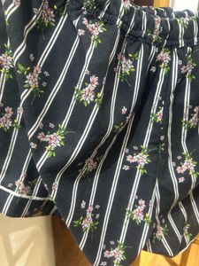 Floral Striped Shorts