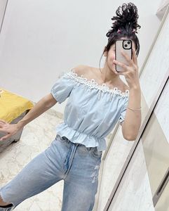 Blue Lace Detail Top