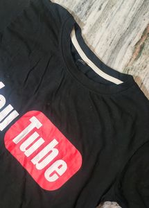 Black YouTube Printed T-shirt