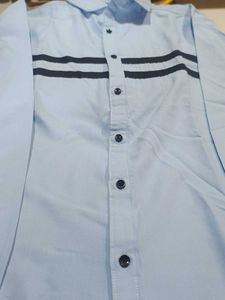 Light Blue Striped Button-Down