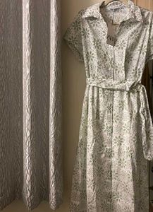 Zara Eyelet Midi Shirt Dress
