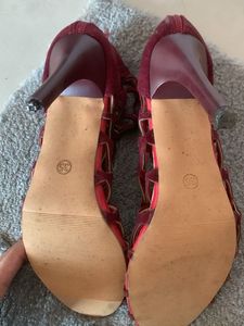 Burgundy Cage Heels
