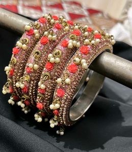 Elegant Floral Bangle Set