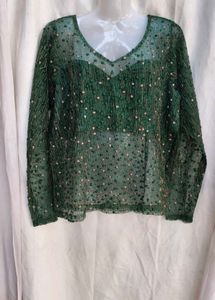 I. Green Embellished Top