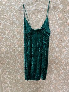 Green Velvet Mini Dress