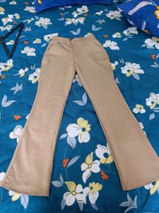 Beige Bootcut Pants