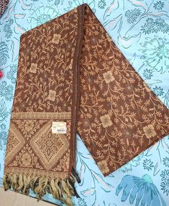 winter Floral Brown Scarf
