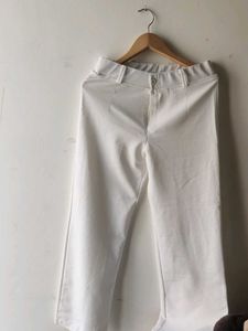 White Wide Leg Trousers