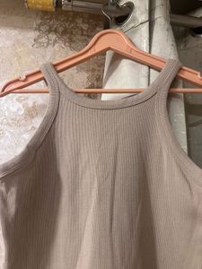 Brand New H&amp;M Beige  Ribbed Tank Dress