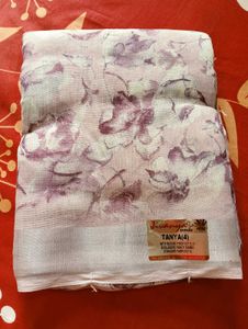Soft Cotton Purple Saree With Blouse