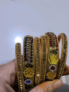 Golden Embellished Bangle Set