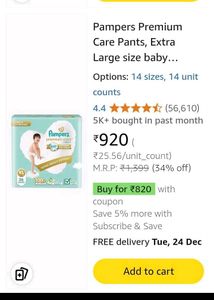 Xl 36 Pamper Premium Diaper