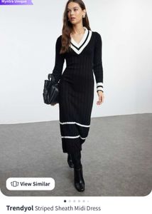 Trendy Striped Midi Dress