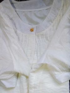 White Sheer Button-Down Top