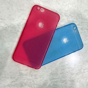 UltraSlim Case for iPhone 6/6S ) Fine Matte, Feather Light Cover - Light Red And Blue ( Pair Of 2)