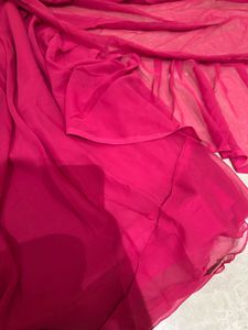 NEW Drape Ruffle Saree, Embroidered Blouse &amp; Belt