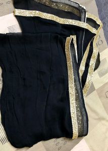 Women Black Thread Motif Embroidery Georgette Suit