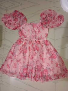 Floral Print Puff Sleeve Dress