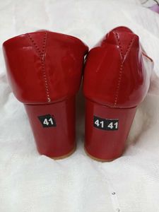Classic Red Block Heel Pumps by ShoeTopia