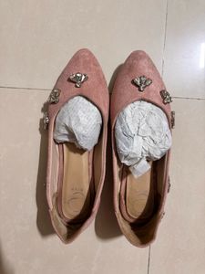 Pink Embellished Ballerinas