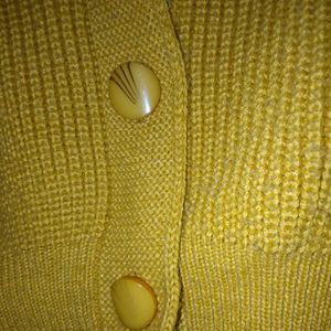 Vintage Mustard Yellow Knit Cardigan