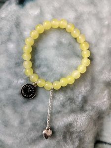 Yellow Beaded Charm Bracelet