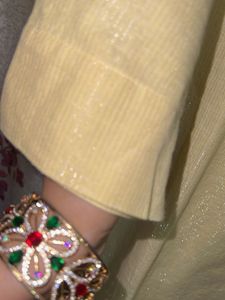 W Yellow Shimmer Kurta