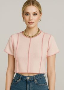 Stylish peach crop top for women