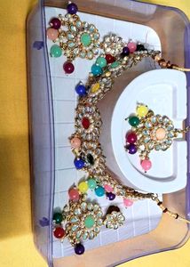 Royal Multicolor Kundan Choker Set with Maangteeka