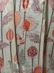Printed Grey & Orange Kurta