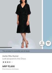 Aarke Ritu Kumar Black Floral Dress