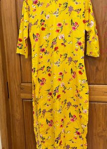 Floral Yellow Kurti