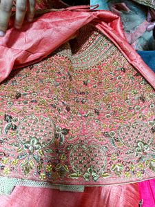dabka work embroidery lehanga