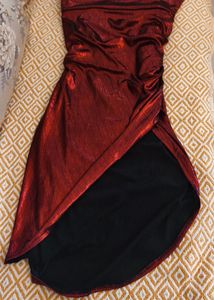 Metallic Red Bodycon Date Night Dress