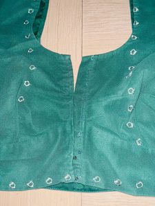 Emerald Green Embroidered Blouse