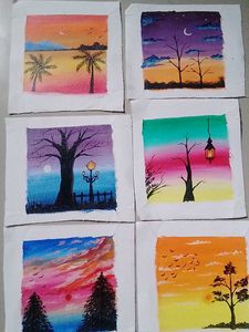 Original Pastel Landscape Art - Set of 6
