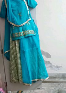 Sky Blue Rajputi Poshak/rajasthani Dress
