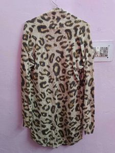 H&amp;M Leopard Print Front Open Cardigan
