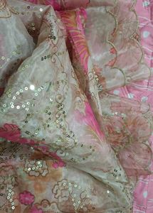 Designer Pink Embellished Festive Saree